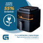 Grunkel Freidora por aire sin aceite Light Fryer 1400W Capacidad 6L Black